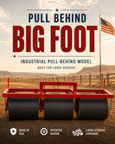 Pull-Behind BIG FOOT Industrial Sticker Burr Roller for large acreage