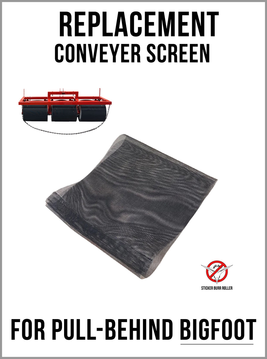 Conveyor Screen accessory for the Pull-Behind BIGFOOT Sticker Burr Roller model.